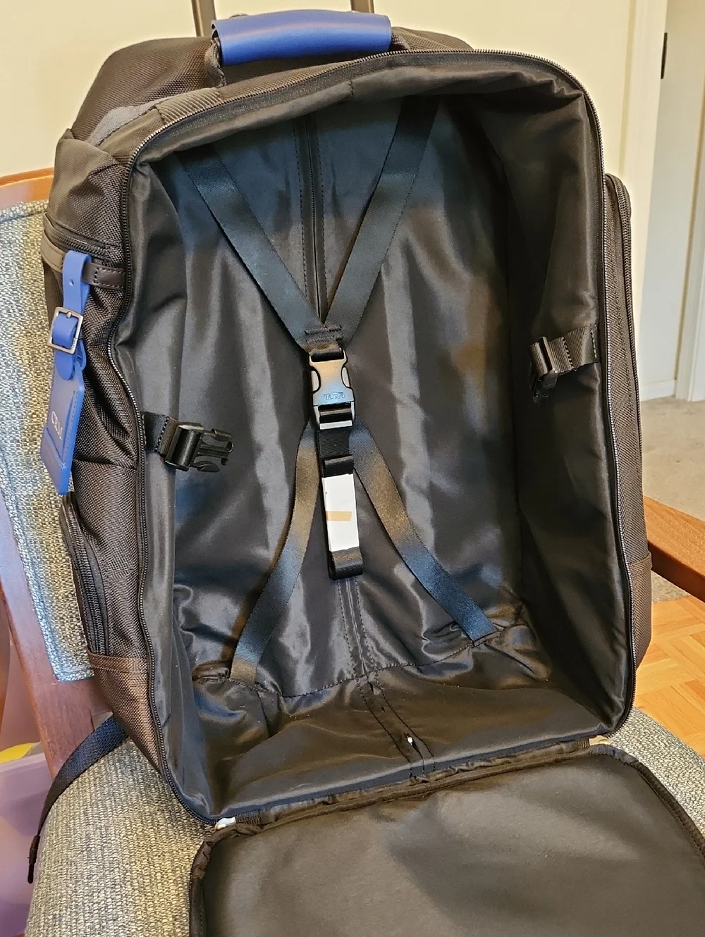 NWT TUMI Delante Black and Blue Men's Carryon Backpack
